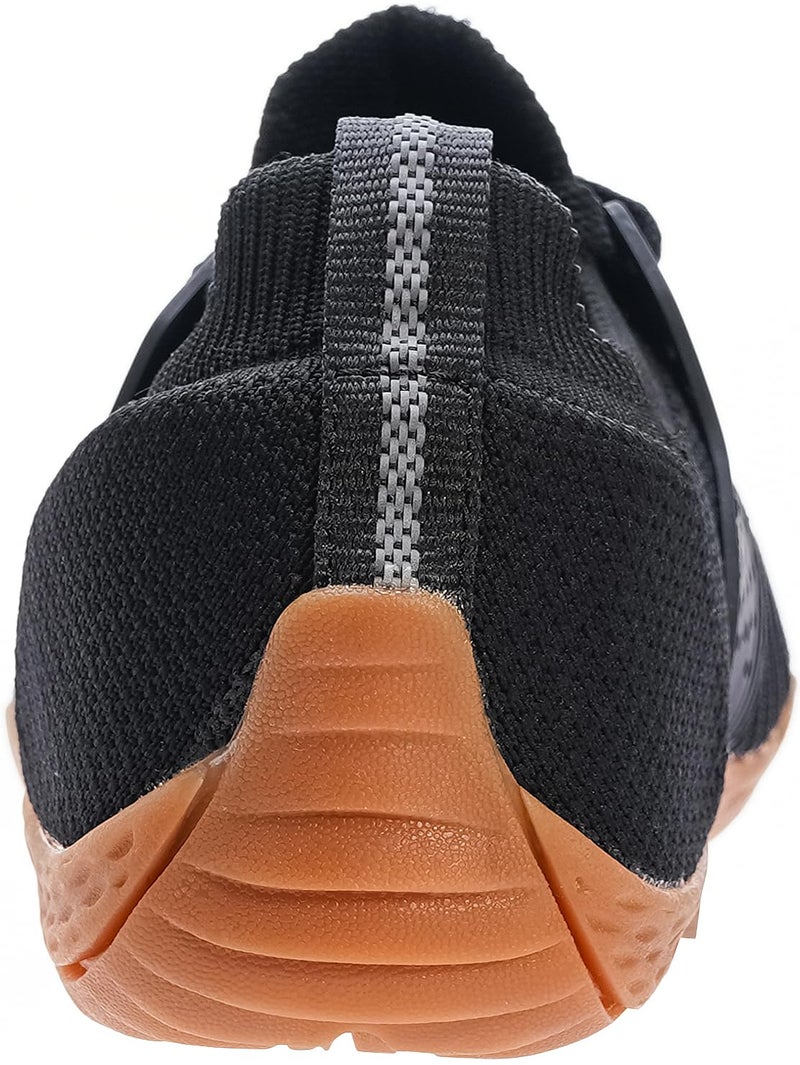 WHITIN Men's Trail Running Shoes Minimalist Barefoot 5 Five Fingers Wide Width Size 12.5 Toe Box Gym Workout Fitness Low Zero Drop Male Yoga Zumba Comfortable Pilates Heel Black Gum 46 - Image 2